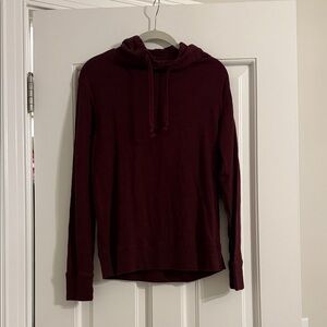 Men’s Burgundy Lightweight Cotton Hooded Sweater